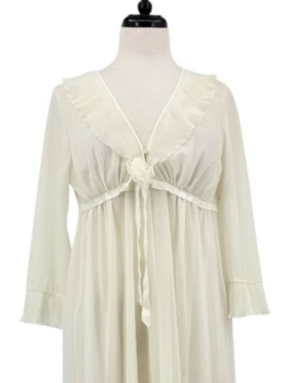 Vintage 1960’s Evette Peignoir Chiffon Long Robe - Picture 3 of 5
